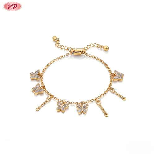 Fabricante exportador, pulsera de circonita cúbica artesanal | Latón chapado en oro de 18k AAA CZ