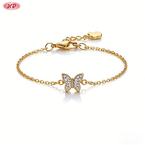 Suministro directo de fábrica, pulsera de circonita cúbica deslumbrante | Latón chapado en oro de 18k AAA CZ