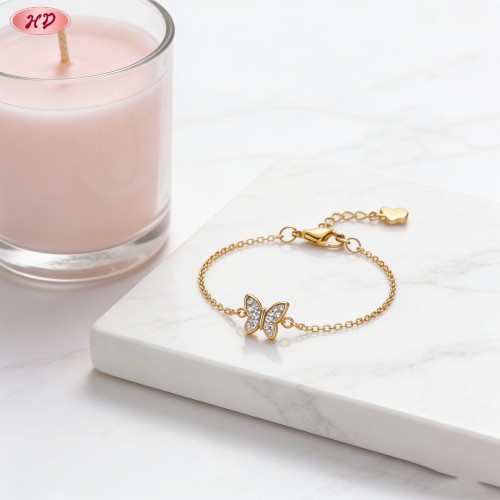 Suministro directo de fábrica, pulsera de circonita cúbica deslumbrante | Latón chapado en oro de 18k AAA CZ