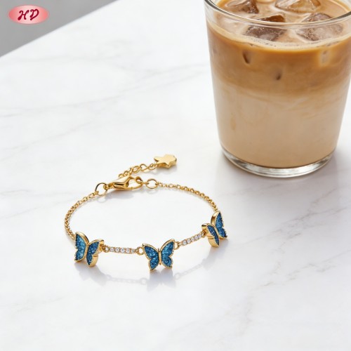 Fabricante pulsera de circonita cúbica delicada | Latón chapado en oro de 18k AAA CZ para mujer