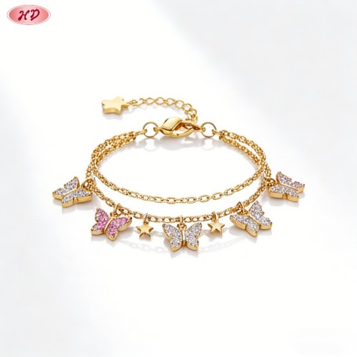 Mayorista pulsera de circonita cúbica elegante | Latón chapado en oro de 18k AAA CZ para reventa
