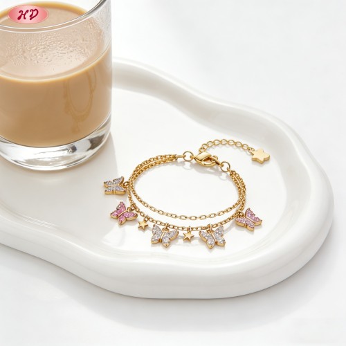Mayorista pulsera de circonita cúbica elegante | Latón chapado en oro de 18k AAA CZ para reventa