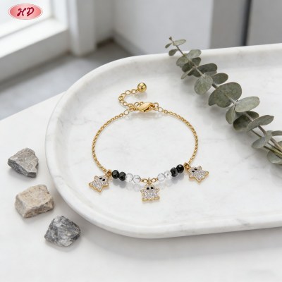 Fabricante, pulsera de circonita cúbica atemporal | Latón chapado en oro de 18k AAA CZ