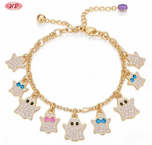 Suministro directo de fábrica, pulsera refinada de circonita cúbica | Latón chapado en oro de 18k AAA CZ