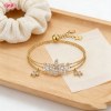 Suministro directo de fábrica, pulsera sofisticada de circonita cúbica chapada en oro de 18k | AAA CZ