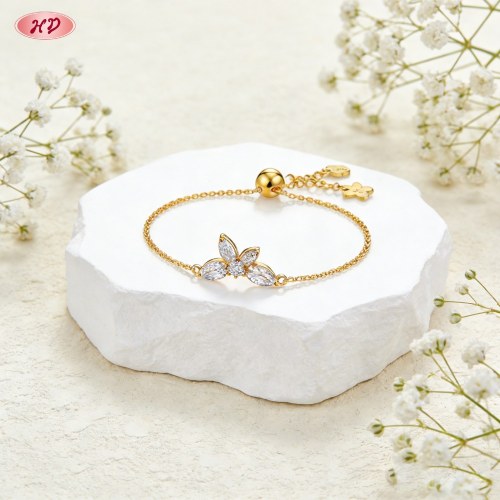Fábrica OEM de joyería, pulsera espectacular de circonita cúbica | Latón chapado en oro de 18k AAA CZ