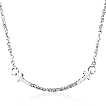 Wholesale Customize Necklace Jewelry Classic Simple Design Smile Bar Necklace Basic Daily Wear