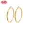 Wholesale High Quality Fashion Jewelry| 18K Gold Big Wave Hoop Earrings Bulk| Lightweight Hypoallergenic Chunky Hiphop Open Huggies