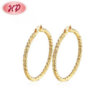 Top Best Selling Big Ear Hoops Wholesale| Classic Twisted Hoop Earrings Special Design| 18kt Yellow Gold Plated Brass High Polished