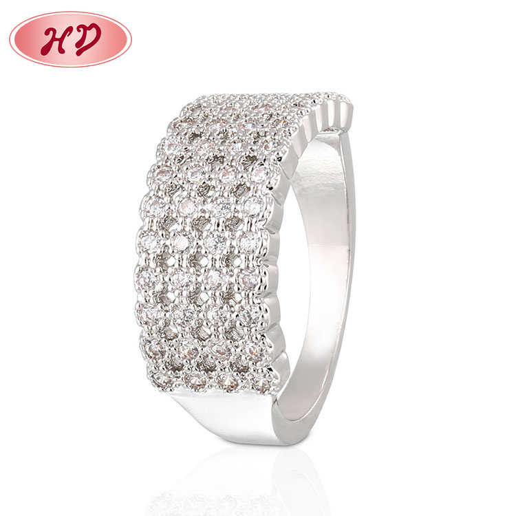 Cubic Zirconia Chunky Rings for Women rhodium 2