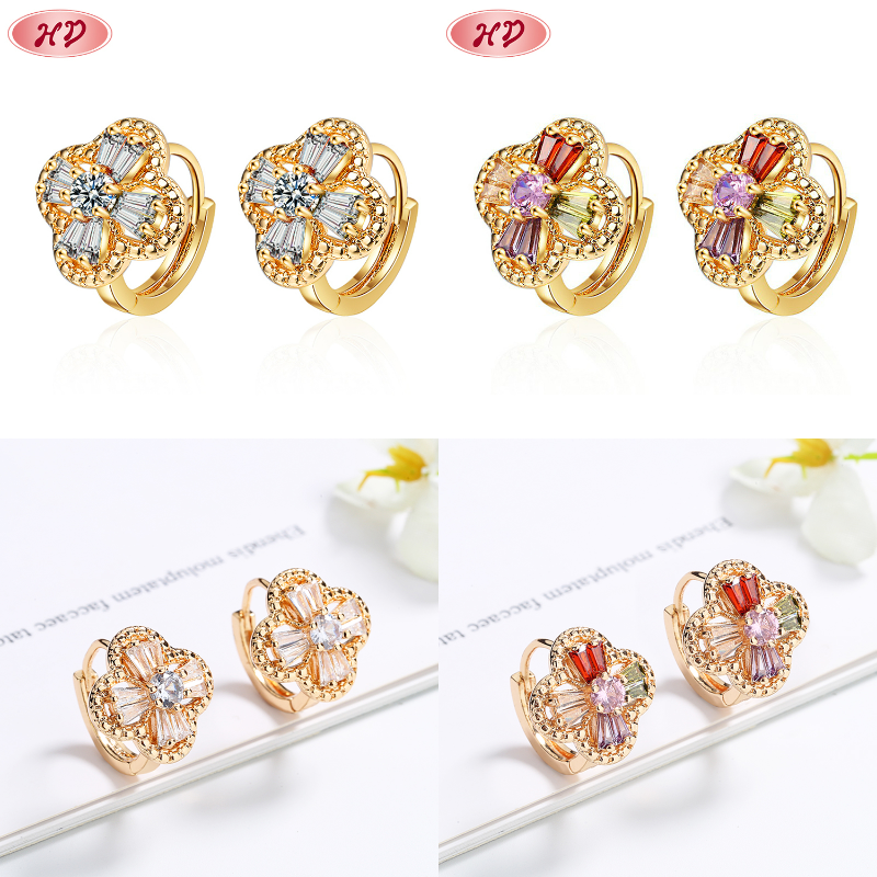 CZ Monarch Butterfly Stud Earrings 