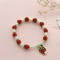 18K Gold-plated Bracelet  Jewelry Wholesale |  Pearl & Strawberry Fruit Design