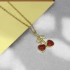 Collar con colgante de cereza en forma de corazón al por mayor | Joyería de moda