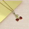Collar con colgante de cereza en forma de corazón al por mayor | Joyería de moda