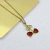 Collar con colgante de cereza en forma de corazón al por mayor | Joyería de moda