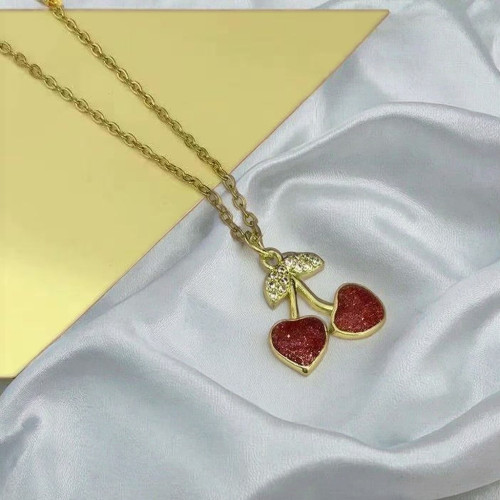Wholesale Pendant Necklace Heart-Shaped Cherry Design | Fashion Trend Jewelry
