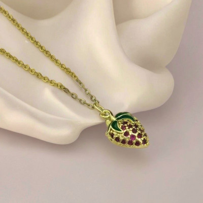 Pendant Necklace Sweet Strawberry Design Wholesale Jewelry | Manufacturer's Direct Delivery