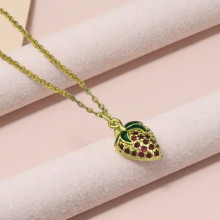 Collar con colgante de fresa dulce, joyería al por mayor | Entrega directa del fabricante