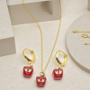 Proveedor de conjuntos de joyas, joyería para mujer con diseño de manzana de la suerte muy vendida