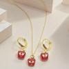 Proveedor de conjuntos de joyas, joyería para mujer con diseño de manzana de la suerte muy vendida