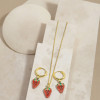 Conjunto de joyas al por mayor: pendientes y collares de fresa para mujer
