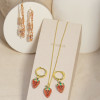 Conjunto de joyas al por mayor: pendientes y collares de fresa para mujer