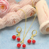 Conjunto de joyas con entrega directa del fabricante: pendientes y collares colgantes de cereza para mujer