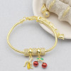 Proveedor chino de pulseras de cadena con diseño de frutas, joyería para mujer chapada en oro de 18 quilates.
