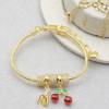 Proveedor chino de pulseras de cadena con diseño de frutas, joyería para mujer chapada en oro de 18 quilates.