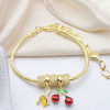Proveedor chino de pulseras de cadena con diseño de frutas, joyería para mujer chapada en oro de 18 quilates.