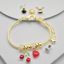 Chinese Bracelet Wholesale Cherry&Heart Trend 18k Gold Plated Women's Jewelry