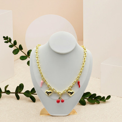 Heart Shaped Necklace Factory Direct Sales 18K Gold-Plated Pendant Necklace Jewelry