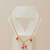 Collar de moda, venta directa de fábrica, chapado en oro de 18 quilates, diseño de cereza, joyería para mujer.