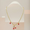 Collar de moda, venta directa de fábrica, chapado en oro de 18 quilates, diseño de cereza, joyería para mujer.