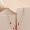 Collar de moda, venta directa de fábrica, chapado en oro de 18 quilates, diseño de cereza, joyería para mujer.