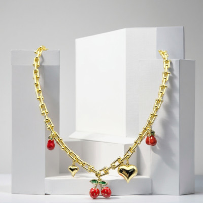 Pendants For Necklaces Wholesale 18K Gold-Plated Heart&Cherry&Chili Niche Design Luxury Jewelry