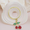 Pendientes de moda al por mayor de China, chapados en oro de 18 quilates, con diseño de cereza y circonita, joyería para mujer.
