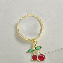 Fashion Earring Wholesale China 18K Gold-Plated Zircon Cherry Design Women's Jewelry