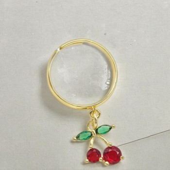 Fashion Earring Wholesale China 18K Gold-Plated Zircon Cherry Design Women's Jewelry