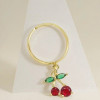Pendientes de moda al por mayor de China, chapados en oro de 18 quilates, con diseño de cereza y circonita, joyería para mujer.