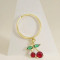 Fashion Earring Wholesale China 18K Gold-Plated Zircon Cherry Design Women's Jewelry