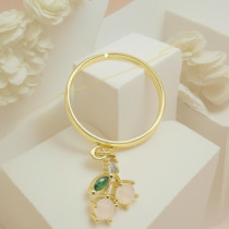 Fashion Earring China | 18K Gold-Plated White Zircon Cherry Women's Zircon Jewelry