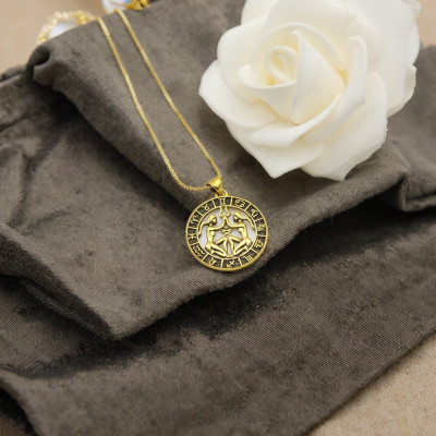 Gemini Jewelry Necklace | 18k Gold Plated Constellation Series Design Women's Jewelry