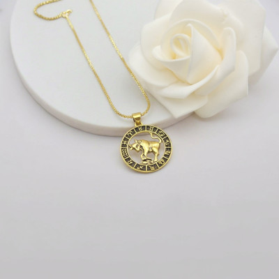 Taurus Jewelry Necklace Wholesale | Constellation Series Design 18k Gold Plated Necklace Jewelry