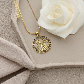 Aquarius Jewelry Necklace | 18k Gold Plated Jewelry Twelve Constellation Series Design Necklace Wholesale