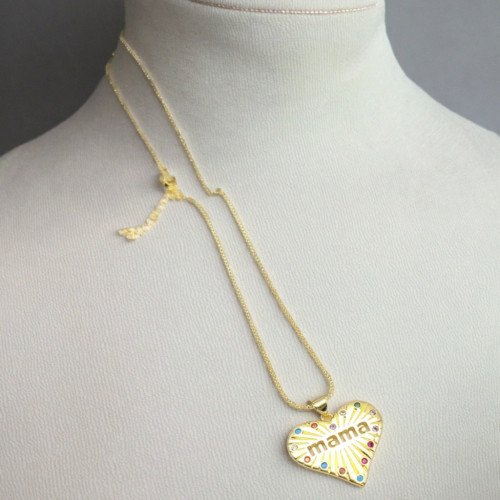 Mother's Day jewelry 18k gold-plated heart-shaped zircon design for women's jewelry