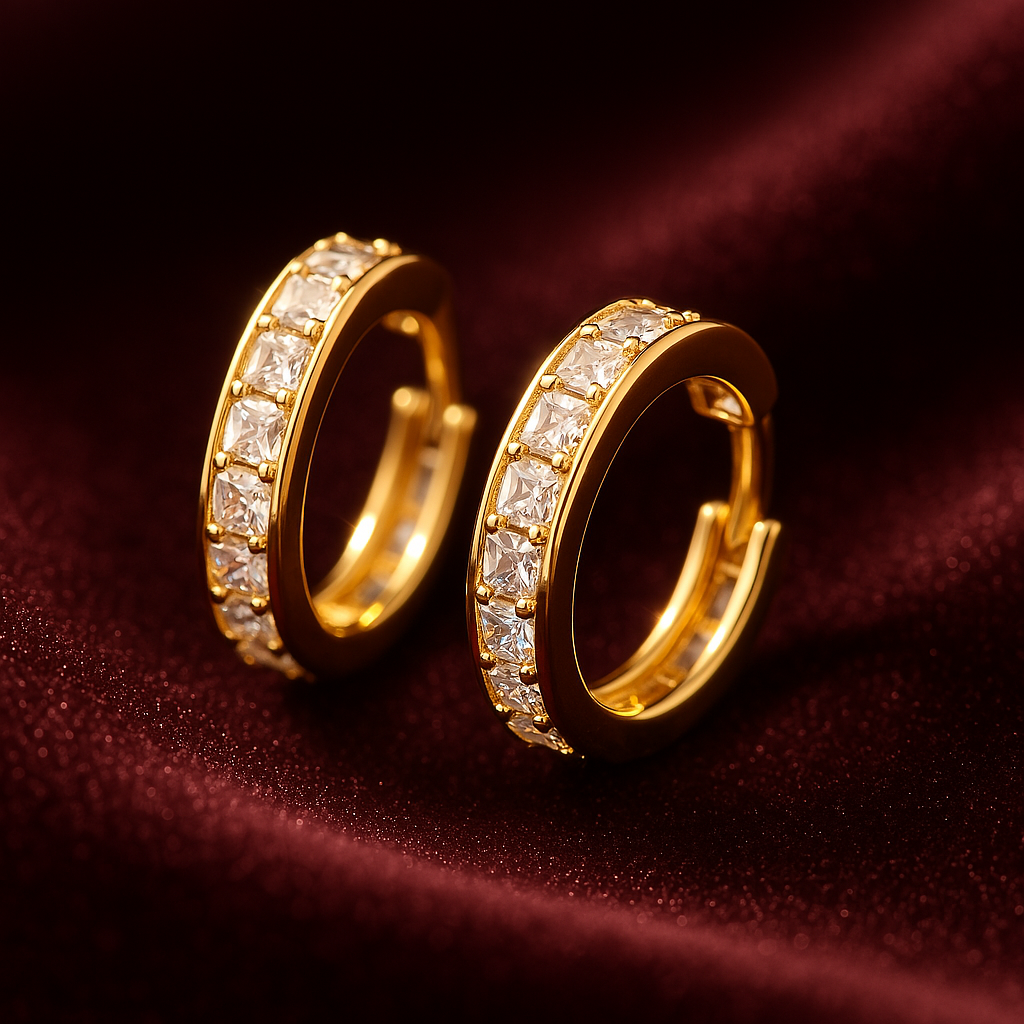 Cleaning Hengdian Jewelry’s cherry-shaped 18k gold-plated earrings