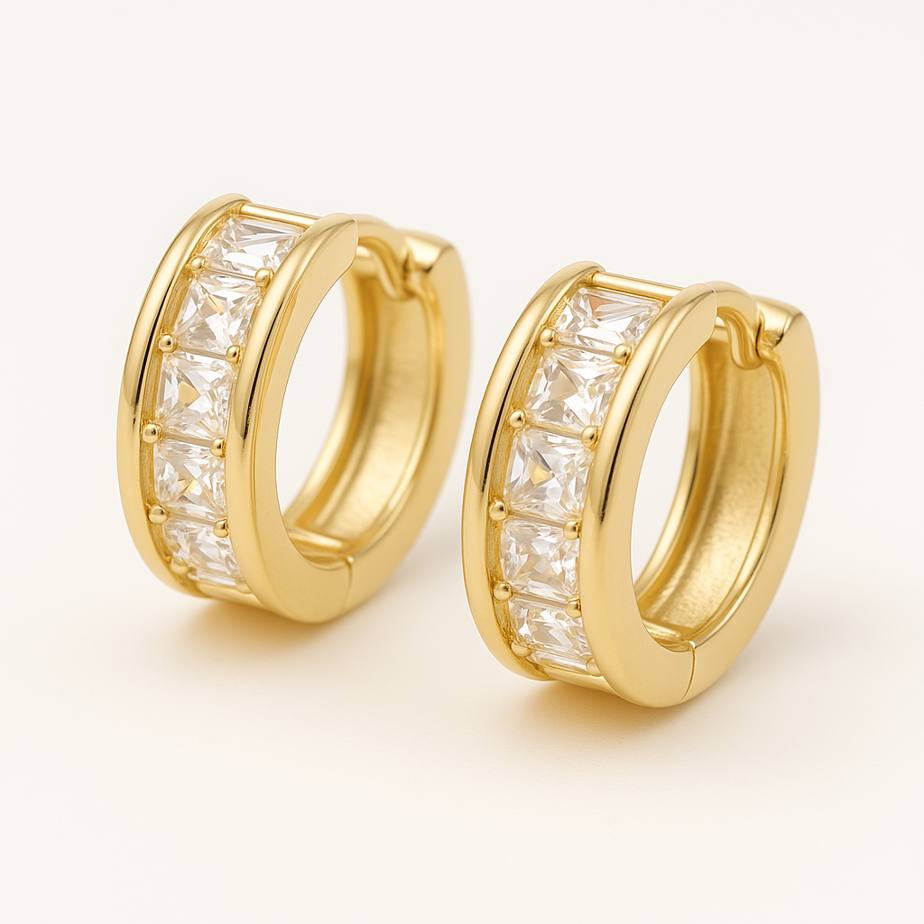 18k gold plated huggies earring