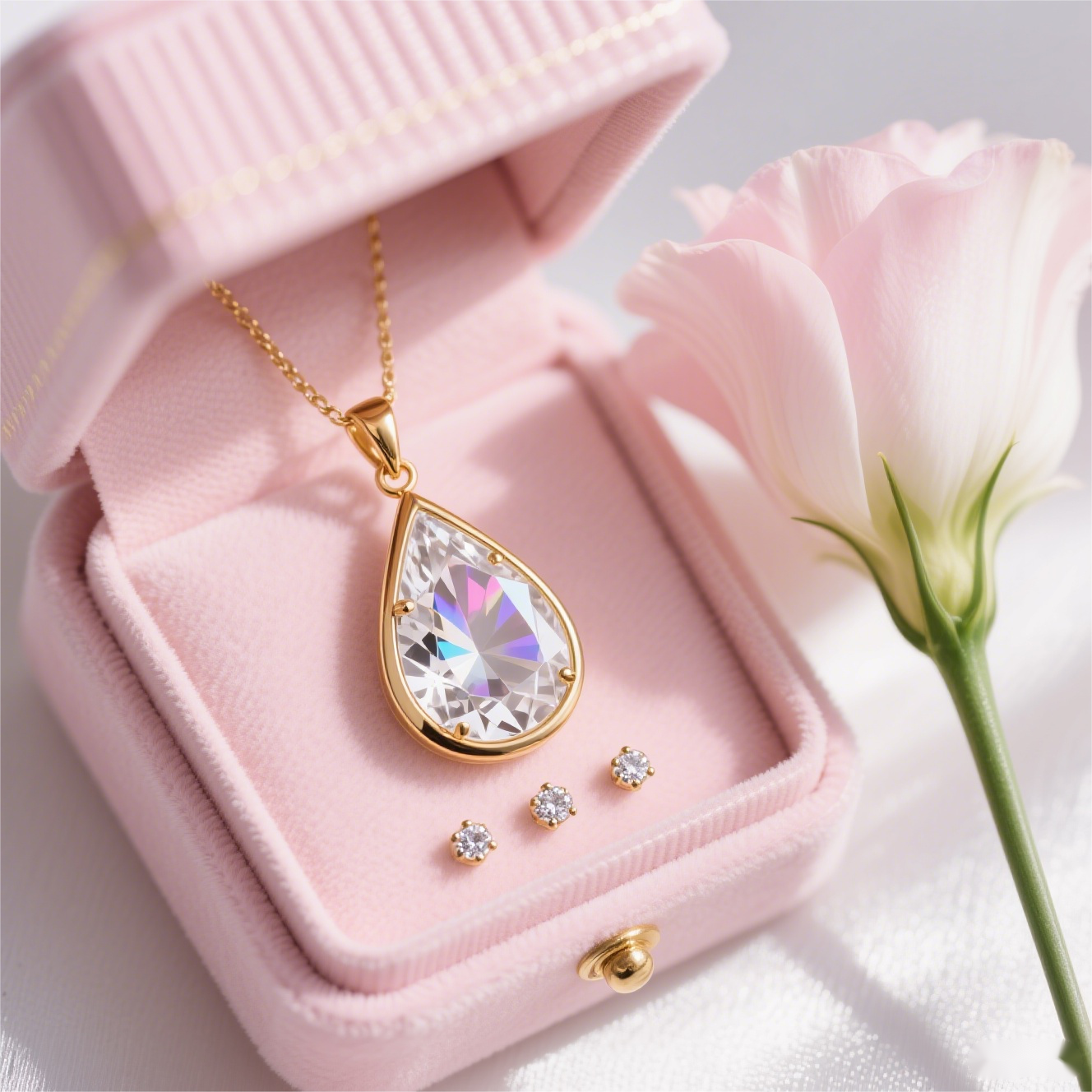 Zircon-encrusted 18k gold-plated pendant for pendant necklace wholesale