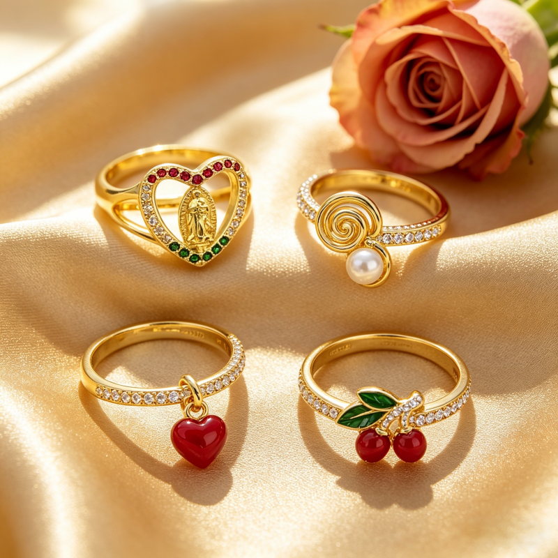 ring with 18K gold-plated brass